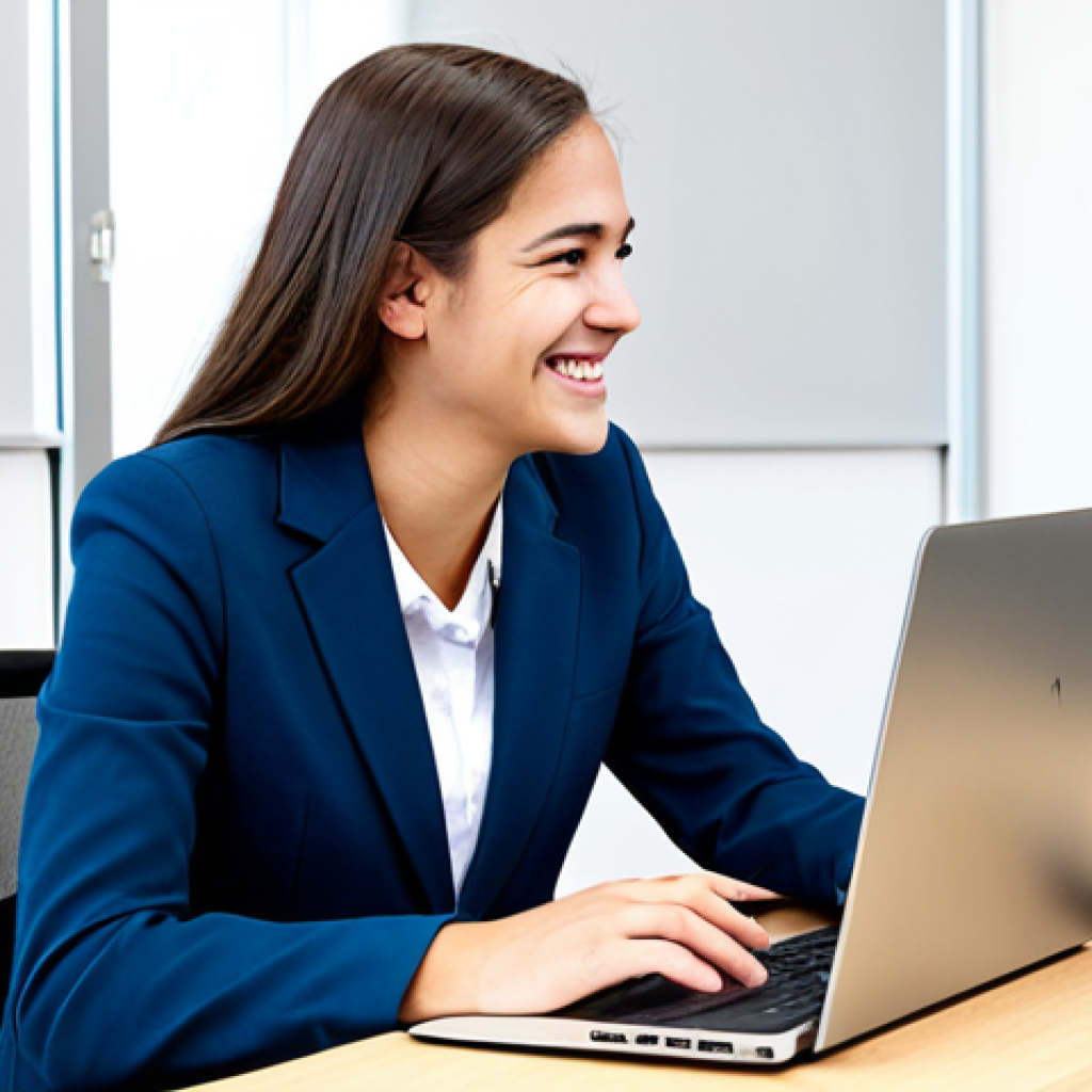 **
"A professional female counselor, fully clothed in a modest, dark blue business suit, sitting across from a teenage client in a bright, modern office space. The counselor is smiling gently and listening attentively. The client is fully clothed in casual, appropriate attire. A laptop sits open on the desk. Safe for work, appropriate content, professional setting, perfect anatomy, natural proportions, well-formed hands, proper finger count, family-friendly, high quality, professional photograph."
**