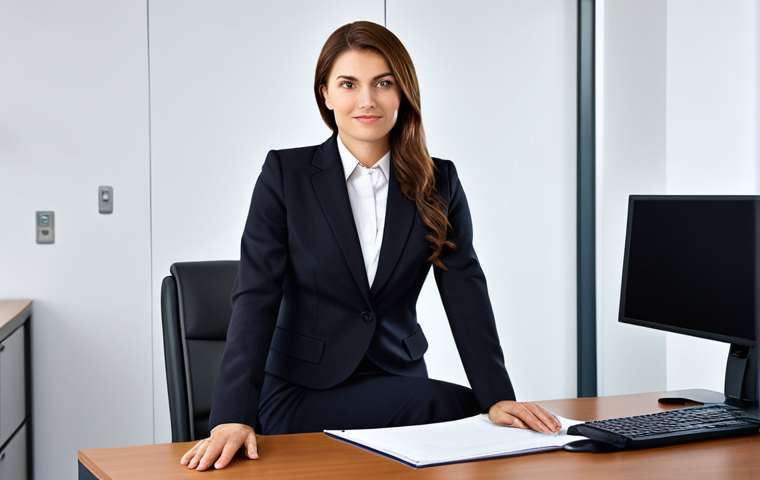 웰빙코디네이터와 자격증 업데이트 - **

"A professional businesswoman in a modest business suit, sitting at a desk in a modern office, f...