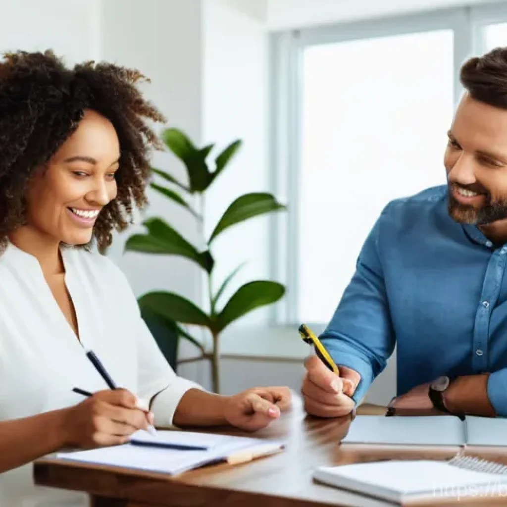 웰빙코디네이터와 건강 목표 달성 목표 - **Prompt: The Empowering Wellness Partnership**
    "A bright, modern, and inviting scene where a fr...