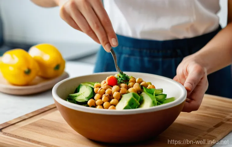 웰빙코디네이터와 영양 상담 사례 - **Prompt:** A diverse group of four individuals, two men and two women in their 20s to 40s, are acti...