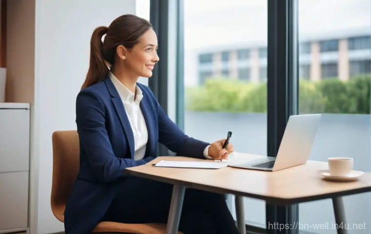 웰빙코디네이터와 성공적인 상담 노하우 - **Prompt:** A warmly lit, modern office setting where a female well-being coordinator, professionall...