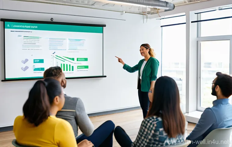 웰빙코디네이터와 건강 강좌 기획 - **Prompt 1: Interactive Wellness Workshop in a Modern Setting**
"A vibrant and engaging indoor s...